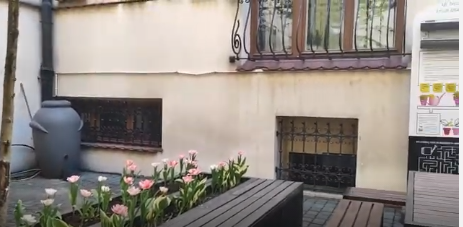 Rusz wokół gmachu. Ogród jest ogólnodostępny, ale wejście do niego nie rzuca się w oczy. Musisz odnaleźć odpowiednią bramę lub przejście, które wprowadzi Cię w tę cichą, zieloną enklawę. Gdy przejdziesz przez portal i Twoim oczom ukaże się ukryty dziedziniec z ogrodem, rozejrzyj się przy samym wejściu. Które zdjęcie przedstawia tajemniczy ogród koło Magistratu?